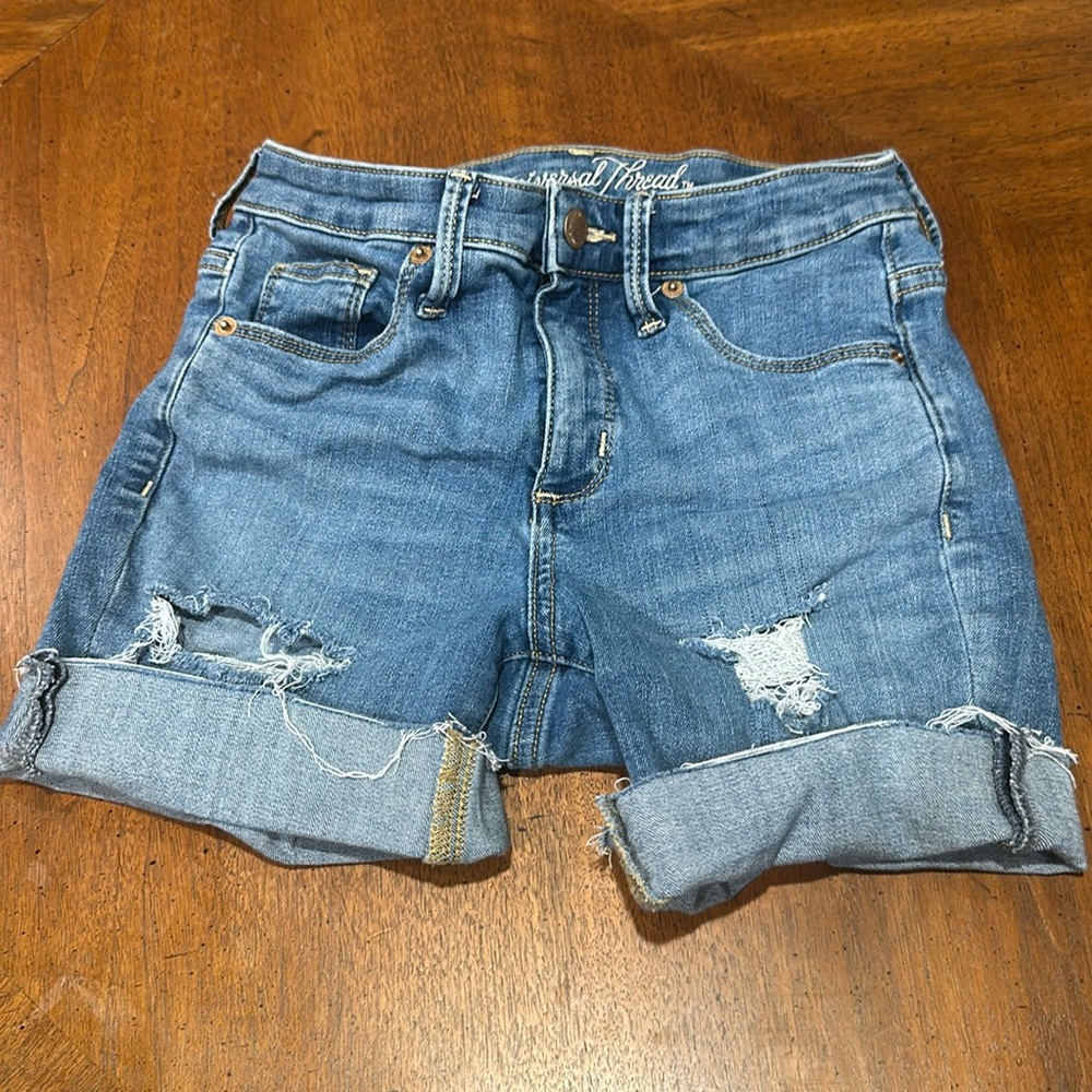 Universal Threat mid rise jean shorts